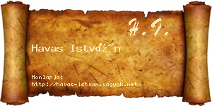 Havas István névjegykártya